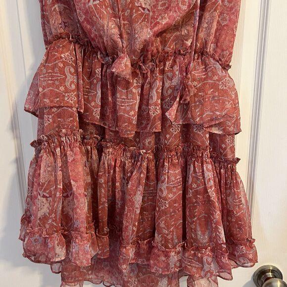 Misa Los Angeles Lilian Dress Washed Rose Pink Womens Size Large Ruffle Mini - Picture 4 of 12